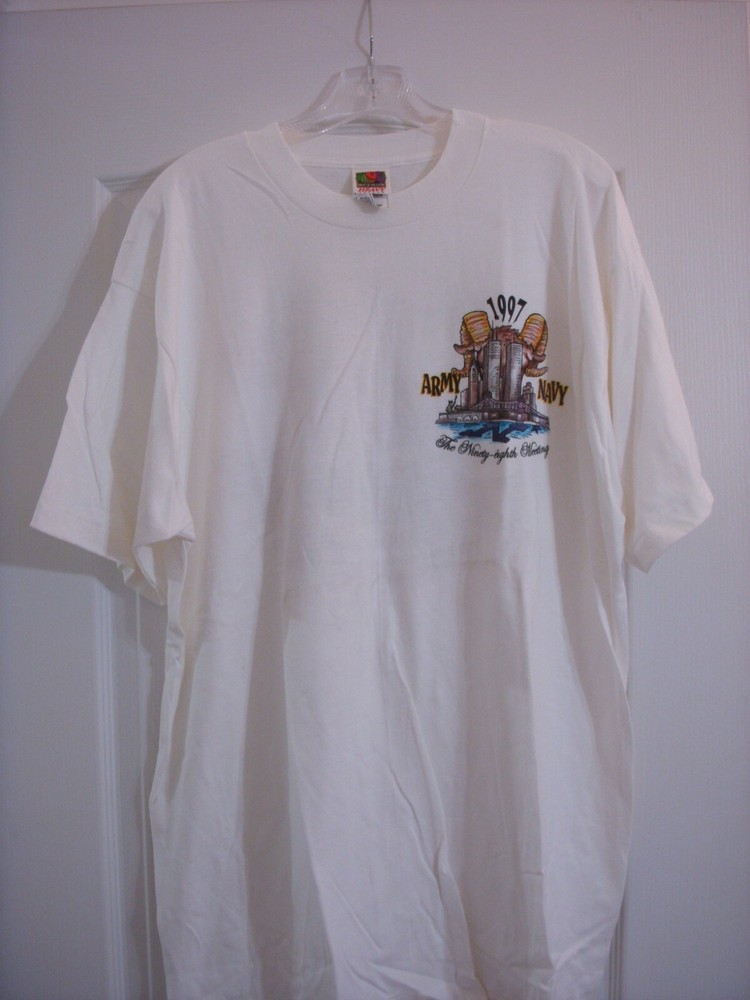 ARMY NAVY CLASSIC 1997 SOUVENIR T SHIRT WHITE WITH LOGO FRONT & BACK