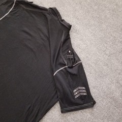 Vertical Sport US7 Men Shirt 5XL Black Graphic Short Sleeve V Neck 1/4 Button *