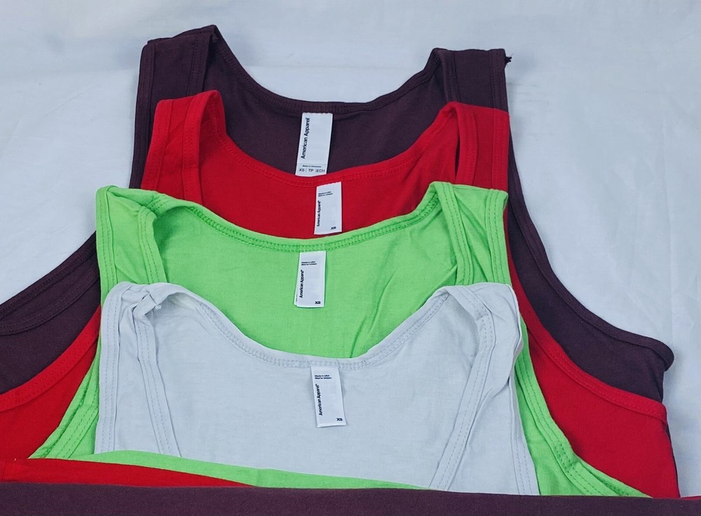 American Apparel 4 Men’s Size XS 100% Cotton Tank Tops Brand New
