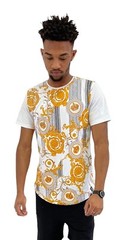 Mens crown urban hip hop t shirt bling designer retro vintage size L , XL