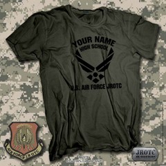 U.S. Air Force JROTC Short Sleeve T-Shirt with YOUR School Name and JROTC Design
