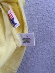 VTG St Croix Shop Luxury Knit Shirt SS Yellow LARGE Cotton Blend USA Resort 80s