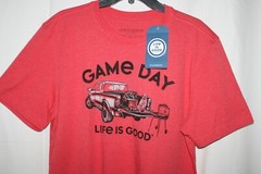 Life is Good Game Day T-shirt Mens Sz M Truck Dog BBQ Red Black ~ NWT