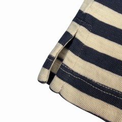 Left Coast Tee Men’s White/Navy Striped Cotton Short Sleeve Crew Neck Tee Large