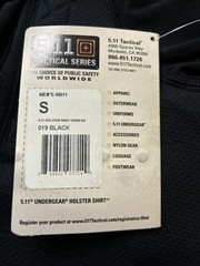 5.11 TACTICAL SERIES Conceal Carry Holster Padded T-Shirt Black Size Small