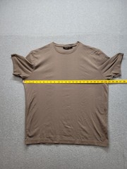 Clairborne Men Shirt XL Brown Crew Neck Short Sleeve Flat Front Casual Tee