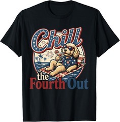 Chill The Fourth Out Funny Goldendoodle Dog Lover T-Shirt