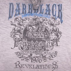 DarkBlack Shirt Mens XL Gray Henley Free Spirit Skull Graphic Tee 1976