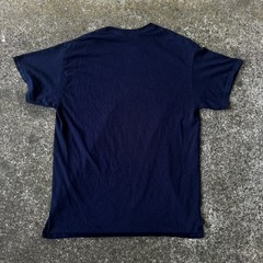 Y2K Thrasher Magazine JAGGED LOGO Skateboard T-Shirt NAVY BLUE & Red