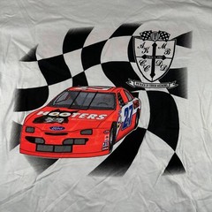 Vintage Hooters Racing T Shirt XL Single Stitch USA Made Double Sided NASCAR Tee