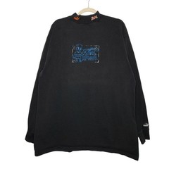 Vintage Puma Sans Amour Mock Neck Black Large Art Sports 90s School University