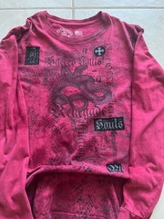 Affliction Sacred Souls Renegade Snake Red Wash Long Sleeve T-Shirt