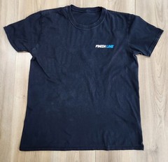 Finish Line Logo T-Shirt Mens Sz Medium Short Sleeve, Black, Crew Neck, Cotton