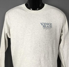 Vintage MV Sport Shirt Mens Medium Gray Venice Beach Surfer Paradise Long Sleeve