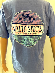 Salty Sam’s T-Shirt Mens Small Fort Myers Beach Cotton Unisex Blue Made In India