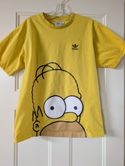 adidas The Simpsons Bart Simpson Men’s Shirt Size M Yellow Large Print
