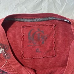 Guess Jeans Co. Maroon Waffle Knit Thermal Long Sleeve Shirt