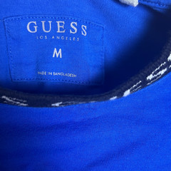 Guess Los Angeles Logo Collar T-Shirt Blue Streetwear Medium