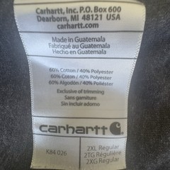 Carhartt Henley Shirt Gray Short Sleeve Orig Fit Mens Size 2XL LOGO
