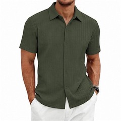 Men’s Summer Shirt Casual Slim Shirts Short Sleeve Button Down Tops Blouse