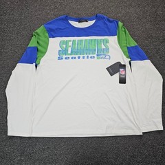 Junk Food Seattle Seahawks Long Sleeve Shirt Mens XL Blue Green spellout NFL