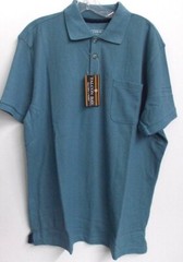 Falcon Bay Men’s Pocket Pique Polo, Blue, Size M-8X Big and Tall Men’s Shirts
