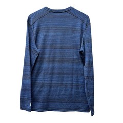 Smartwool Shirt Mens Large Merino Wool Crew Neck Blue Striped Base Layer