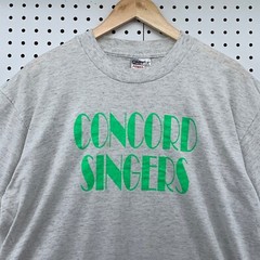 Vintage 90s Concord Singer Shirt Mens XL Gray Single Stitch Oneita USA 23×29