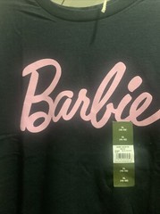 Barbie Men’s Logo Graphic Tee With Short Sleeves Black Size -XL(46-48)