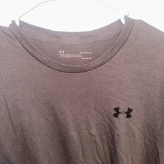 Brown/ Grey Under Armor Logo Plain Shirt Size Medium
