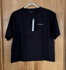 RichBoyz Unisex Box Tee Muted Black Boxy Fit Graphic Logo Tee T-Shirt Size M NWT