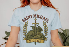 Saint Michael Shirt Catholic St Michael the Archangel TShirt Gift for Men Women