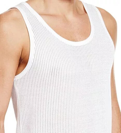 3 Pack MENS MESH WHITE SUMMER VEST MEN SPORTS GYM DAILY VESTS 100% COTTON