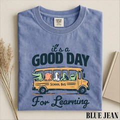 Good Day For Learning Shirt Kindergarten Preschool Teacher School Bus Tee