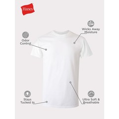 Hanes Men’s Comfort Fit Ultra Soft Cotton Black/Grey T-Shirt Undershirts, 3 Pack