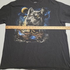 DOM Wolf Pack T-Shirt Black Night Nature Wolves Graphic Print Shirt Mens XL