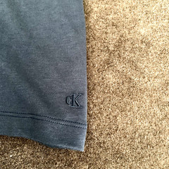 Calvin Klein Mens L Short-Sleeve Supima Cotton Soft Interlock T-Shirt Ink Blue