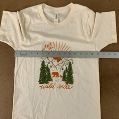 Royal Apparel Adult Size XS Cream Protect The Wild Side Graphic Short Sleeve Tee