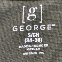 George Men’s Long Sleeve T-Shirt Size S Small 34-36 Olive Green 100% Cotton Crew