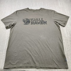 Fjallraven Shirt Men Large Green Lush Logo Tee Hiking Gorpcore Outdoor Trek