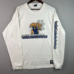 Vintage Kentucky Wildcats Long Sleeve Y2K Starter White Mens Shirt L