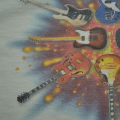 Vintage No Boundaries Tank Top Mens XL White Guitar Art Distressed Y2K