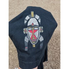 Mohlala Designs South Africa Graphic Tee Black Tribal Mask Print Short Sleeve