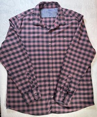 Flag & Anthem Mens XL Red Black Plaid Long Sleeve Button Up Shirt Cotton Stretch