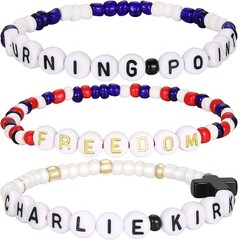 3Pcs Charlie Kirk Bracelets Freedom Turning Point 3 Pcs
