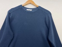 And Now This Mens Blue Thermal Waffle Knit Long Sleeve T-Shirt XL Casual Top