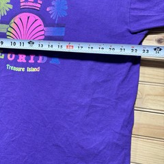 Vintage 90s Florida Treasure Island Rainbow Seashell Ringer Shirt Size XL