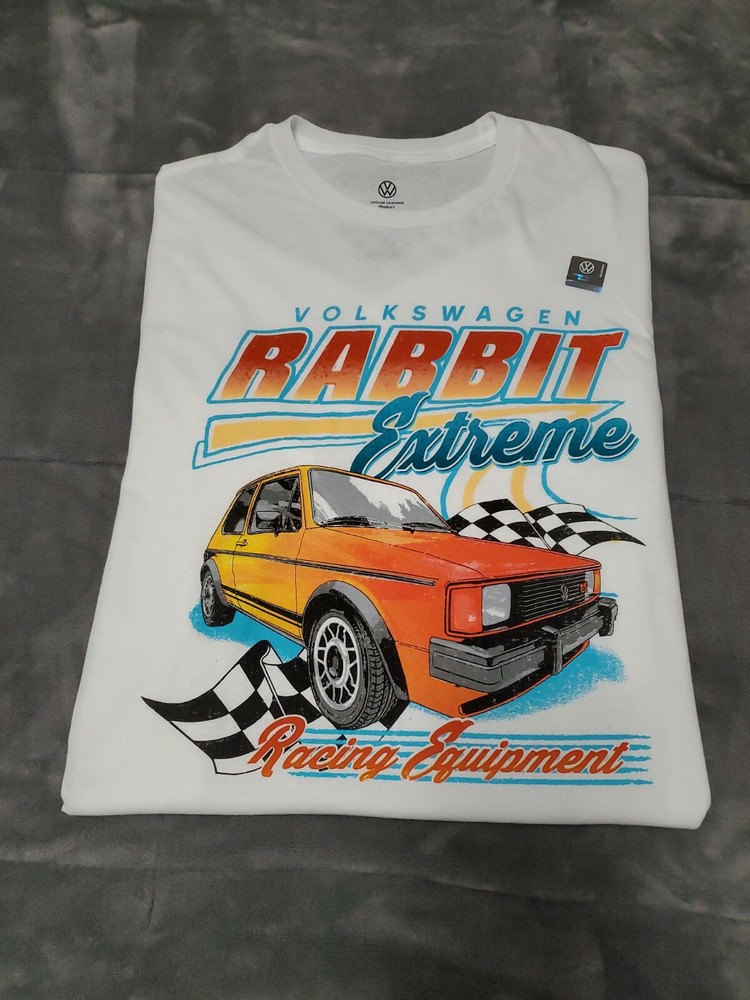 VOLKSWAGEN NEW Official Rabbit Extreme Racing Equipment S/S Retro TShirt SZ L