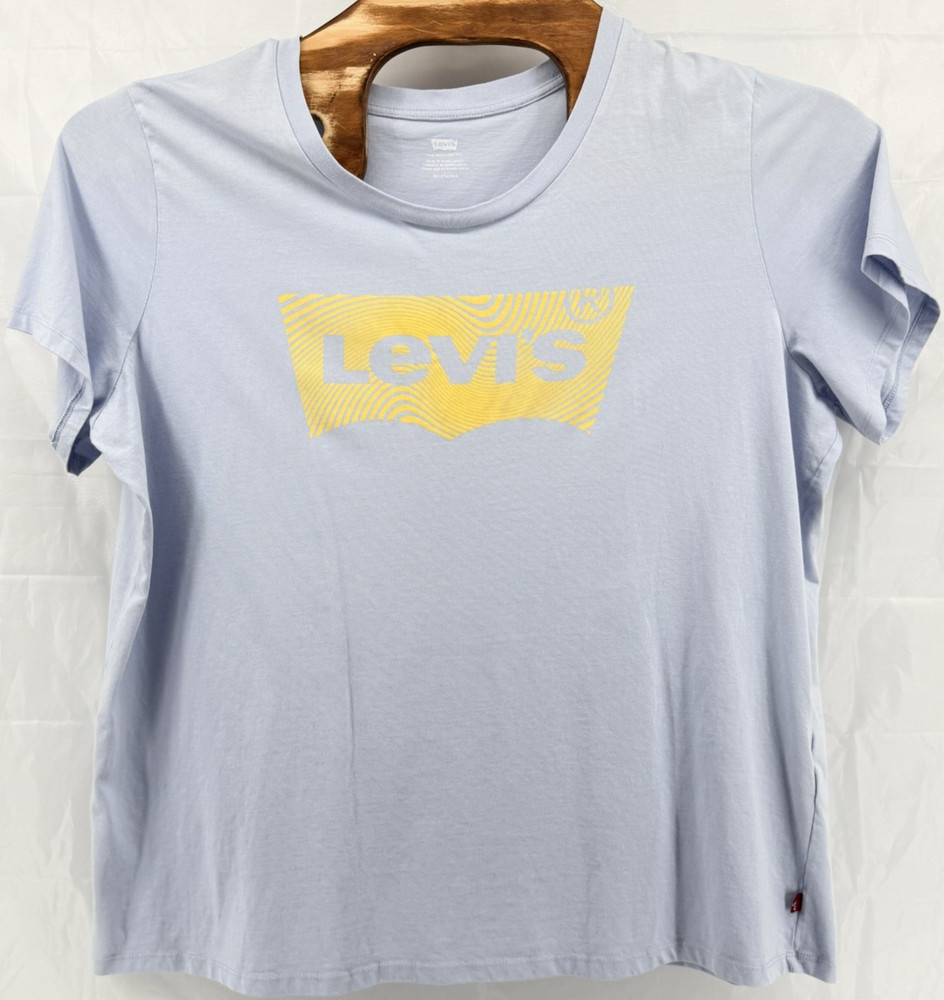 Levi’s Men’s Tee Shirt Size 3X Sky Blue Graphic Logo Relaxed Top Crewneck