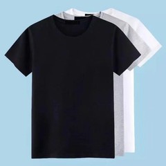 Universal Men’s Polyester Fiber Plain Crew Neck Tee Short Sleeves T-Shirt M-5XL